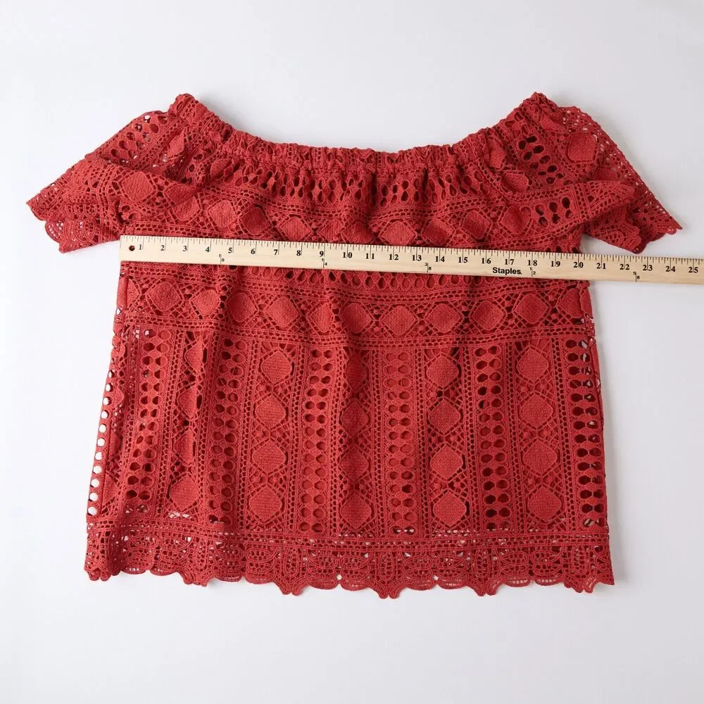Anthropologie Sunday In Brooklyn Crochet Eyelet Top Womens S Cottagecore Boho